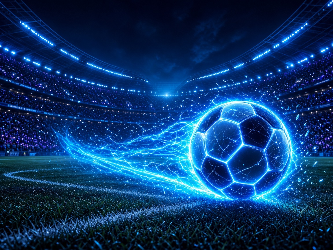 Fußballstadion bei Nacht